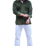 Dark-Green Corduroy Hunting Shacket | Premium Men's Outerwear | Classic Shirt-Jacket Design | Comfortable Cotton Corduroy | Size 36-44